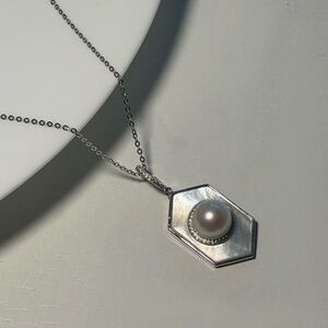 S925 Freshwater Pearl Pendant Necklace | 8–9mm | Mirror-Like Luster